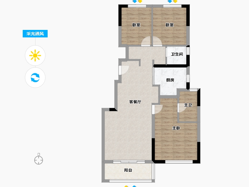 四川省-成都市-中国铁建双楠樾府-82.77-户型库-采光通风