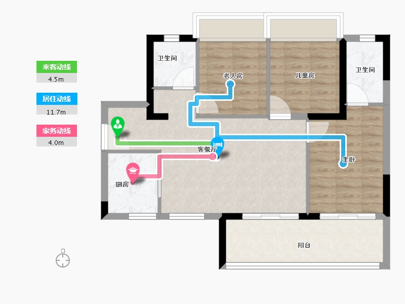 广东省-广州市-保利珑玥公馆-70.41-户型库-动静线