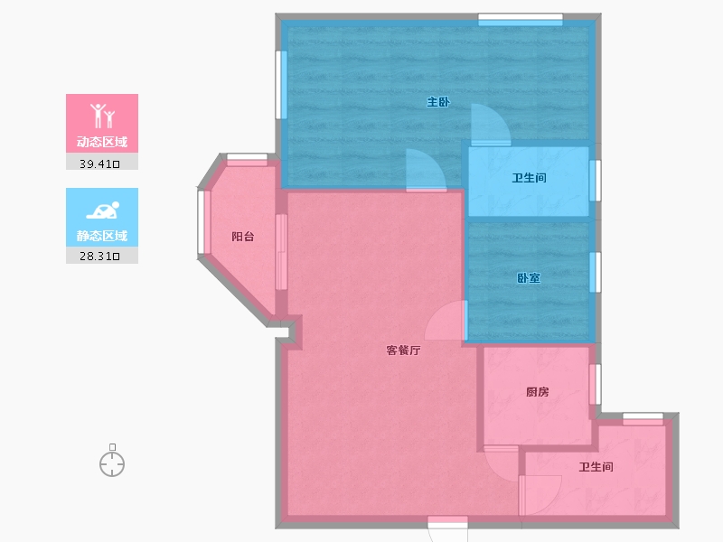 广东省-广州市-如意中心-63.74-户型库-动静分区