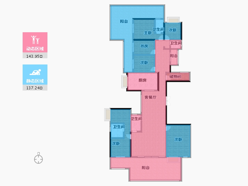 云南省-昆明市-安宁吾悦广场-252.48-户型库-动静分区