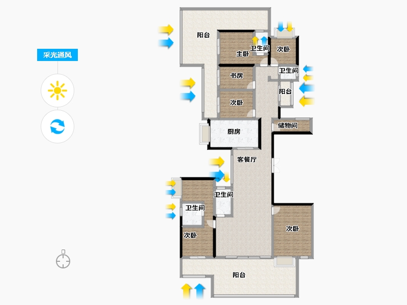 云南省-昆明市-安宁吾悦广场-252.48-户型库-采光通风