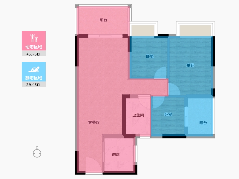 广东省-广州市-保利珑玥公馆-66.73-户型库-动静分区