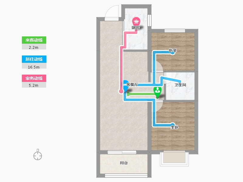 河北省-廊坊市-书香雅苑-58.78-户型库-动静线