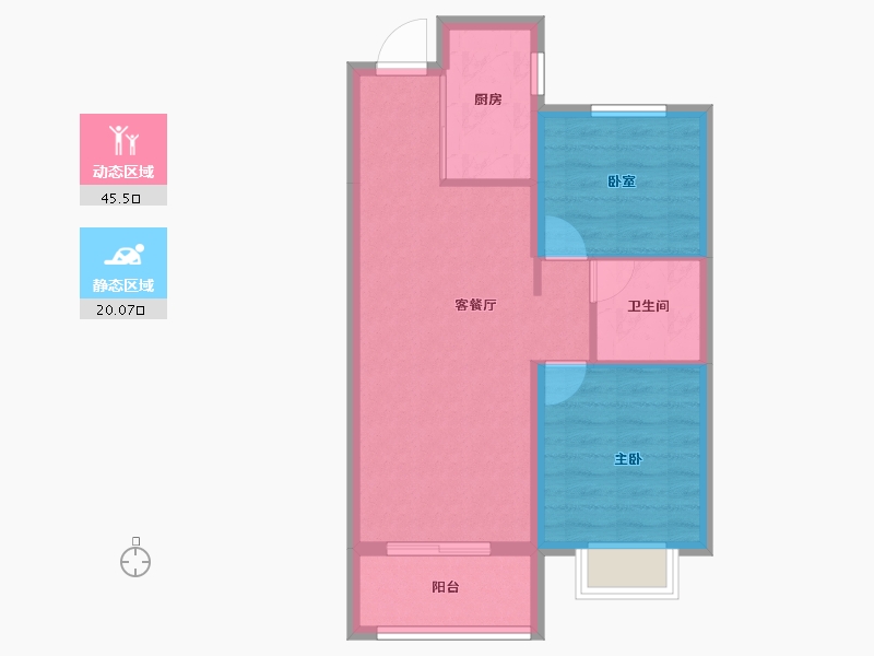 河北省-廊坊市-书香雅苑-58.78-户型库-动静分区