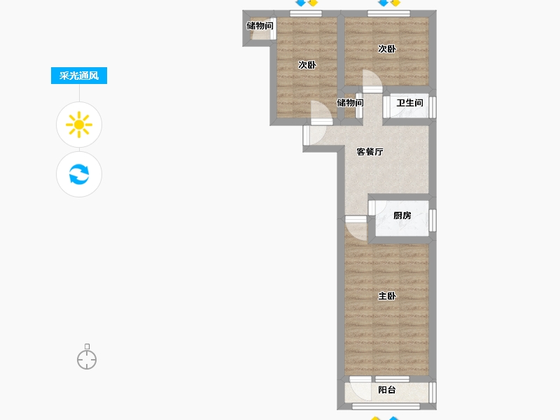 北京-北京市-红联南村-56.00-户型库-采光通风