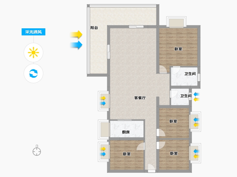 四川省-绵阳市-九洲江渚-112.00-户型库-采光通风