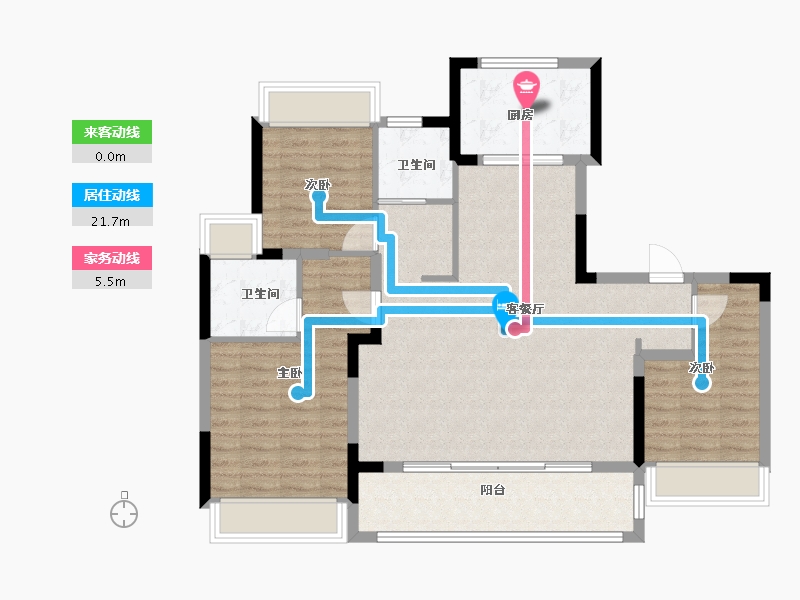 江苏省-苏州市-科技城幸福里-100.80-户型库-动静线