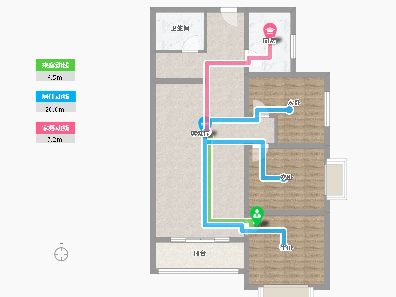 河北省-石家庄市-夏殿蓉府-90.00-户型库-动静线