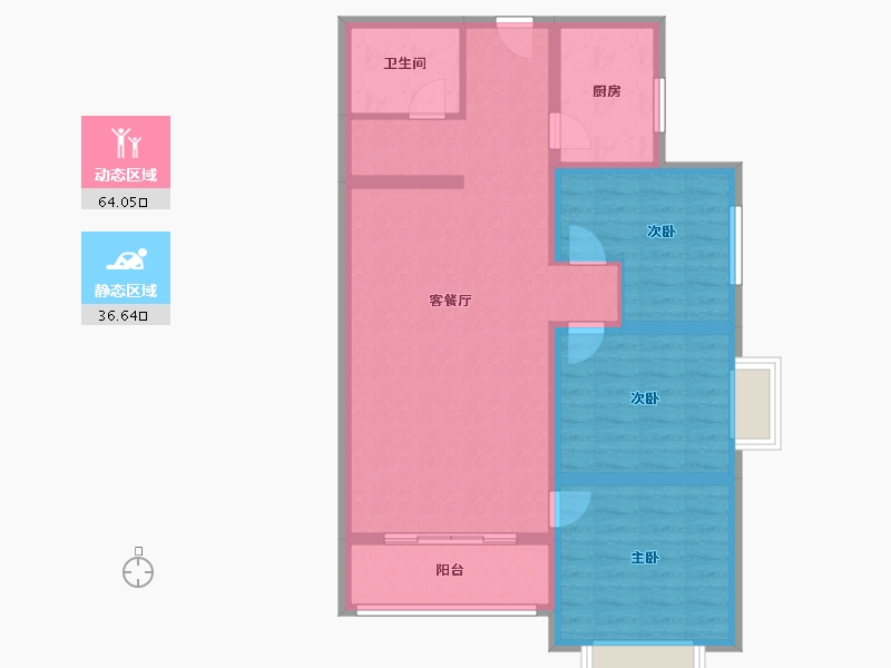 河北省-石家庄市-夏殿蓉府-90.00-户型库-动静分区