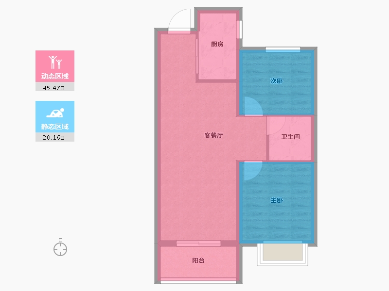 河北省-廊坊市-书香雅苑-58.81-户型库-动静分区