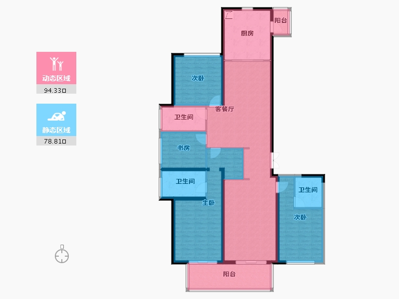 江苏省-苏州市-览月阁-156.00-户型库-动静分区