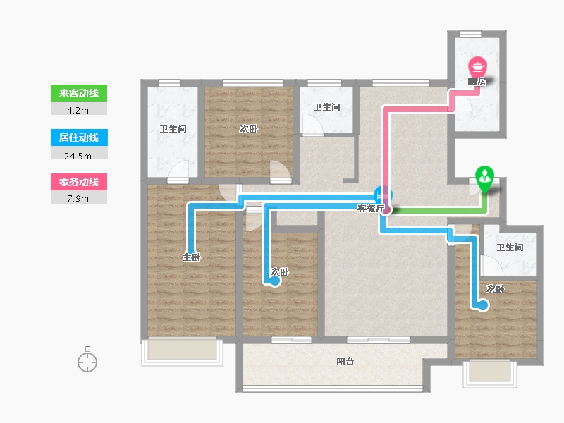 河北省-廊坊市-书香雅苑-130.21-户型库-动静线