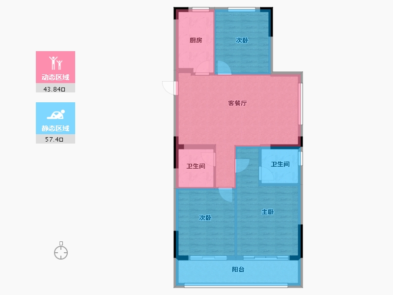 浙江省-杭州市-杭房启润学府-92.00-户型库-动静分区