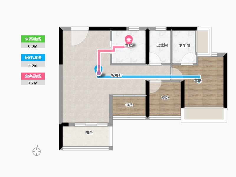 广东省-广州市-中海江泰里-59.99-户型库-动静线