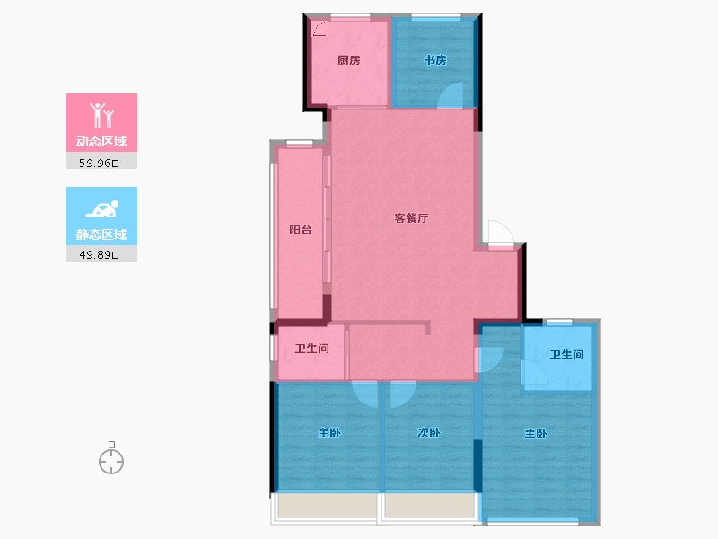 浙江省-杭州市-绿城华润晓月映翠-99.14-户型库-动静分区