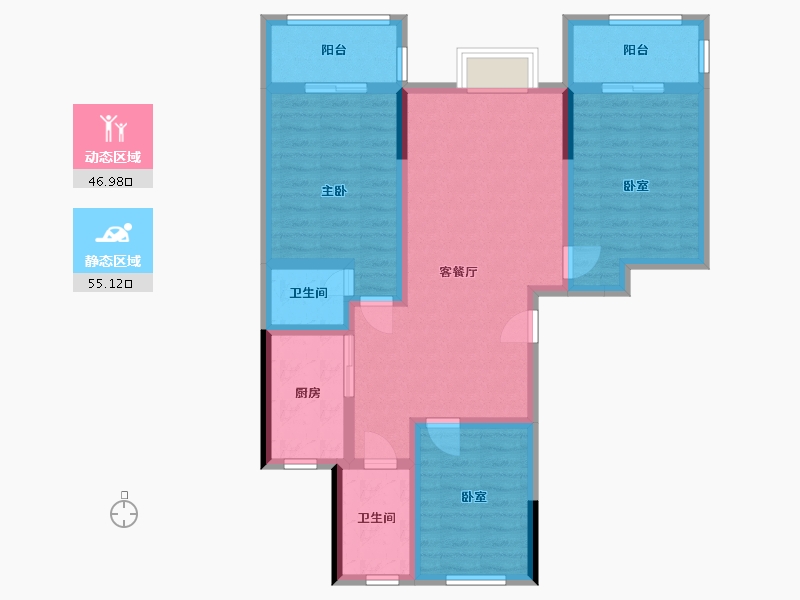 甘肃省-平凉市-芮溪文苑-102.00-户型库-动静分区