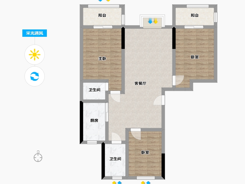 甘肃省-平凉市-芮溪文苑-102.00-户型库-采光通风