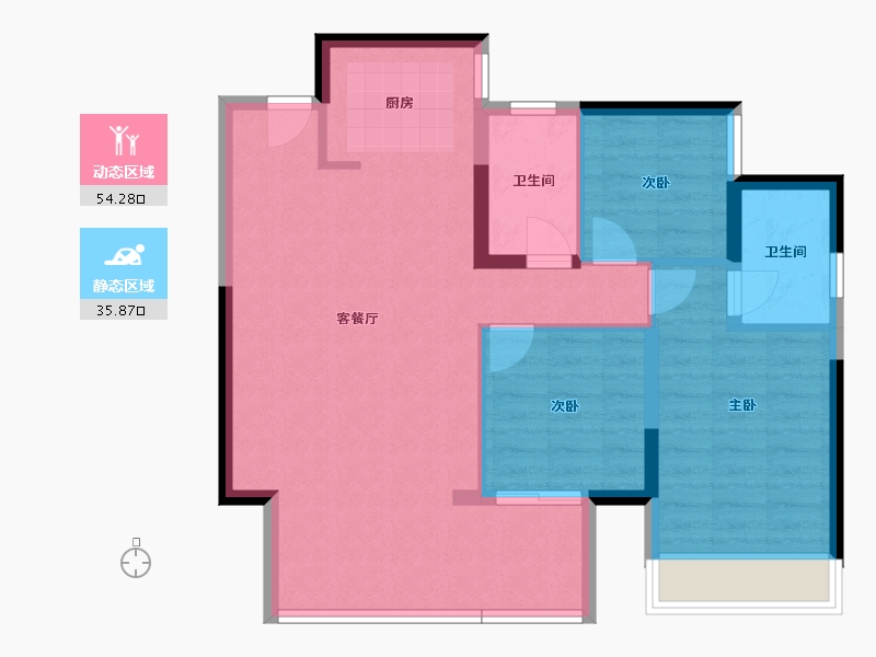 广西壮族自治区-南宁市-北投时代-81.48-户型库-动静分区