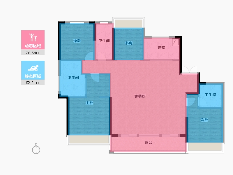 浙江省-杭州市-前湾南区-125.84-户型库-动静分区