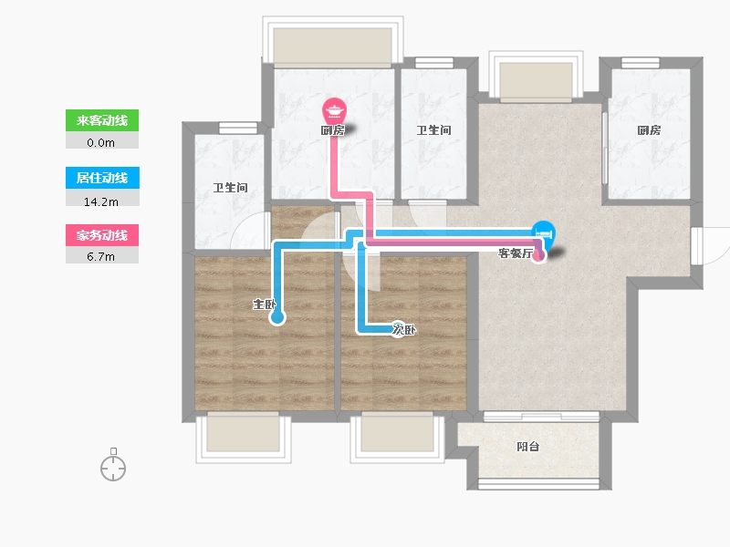 广东省-佛山市-泷景花园七期-69.78-户型库-动静线