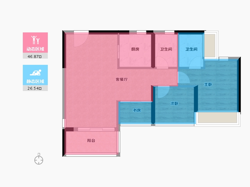 广东省-广州市-中海江泰里-65.60-户型库-动静分区