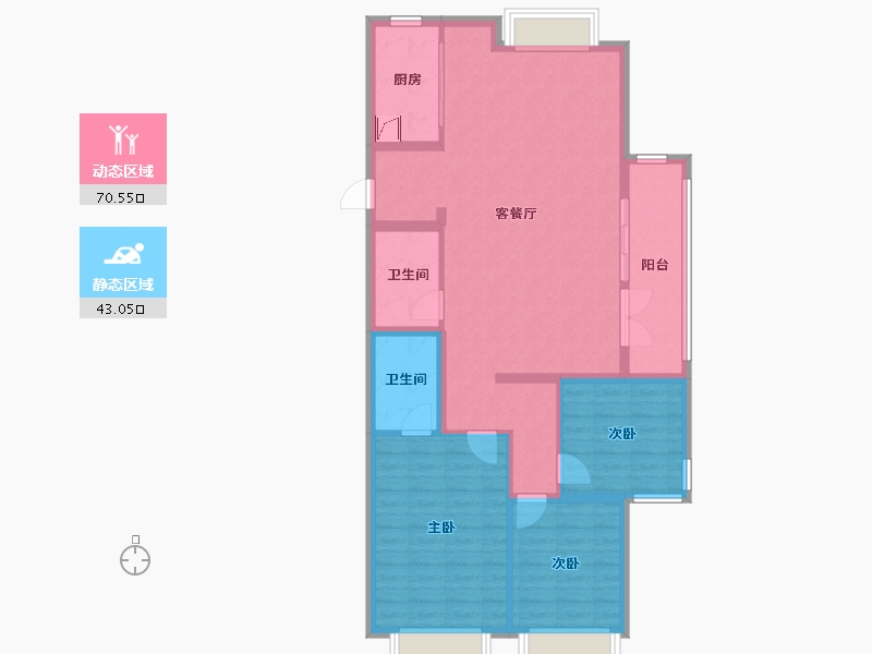 浙江省-杭州市-中海河映云集-102.40-户型库-动静分区