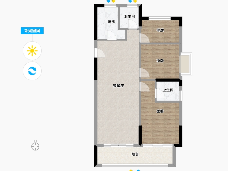 福建省-南平市-海翼文璟院-81.77-户型库-采光通风