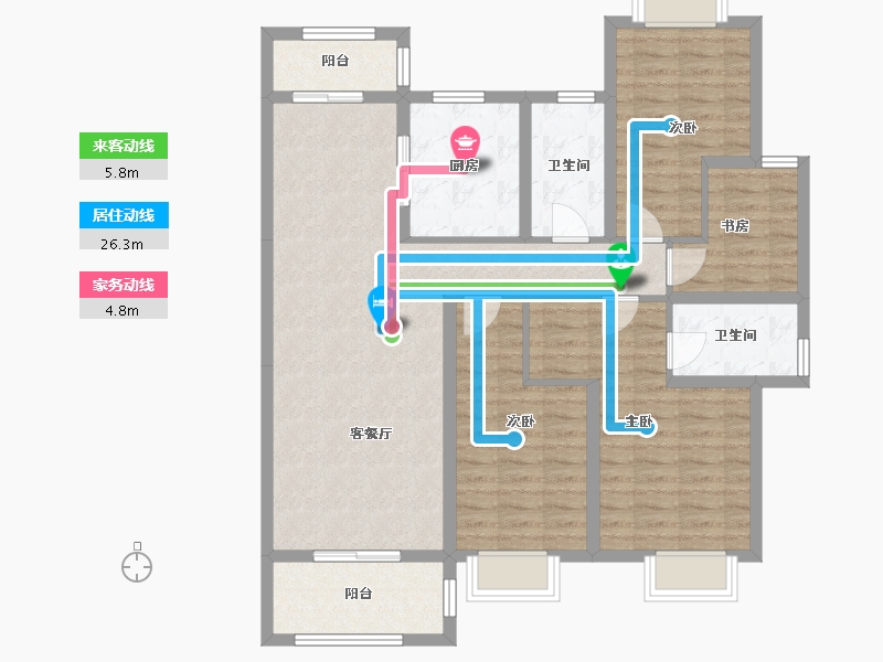 上海-上海市-悦澜天地-108.00-户型库-动静线