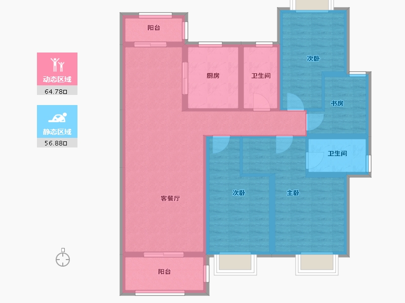 上海-上海市-悦澜天地-108.00-户型库-动静分区