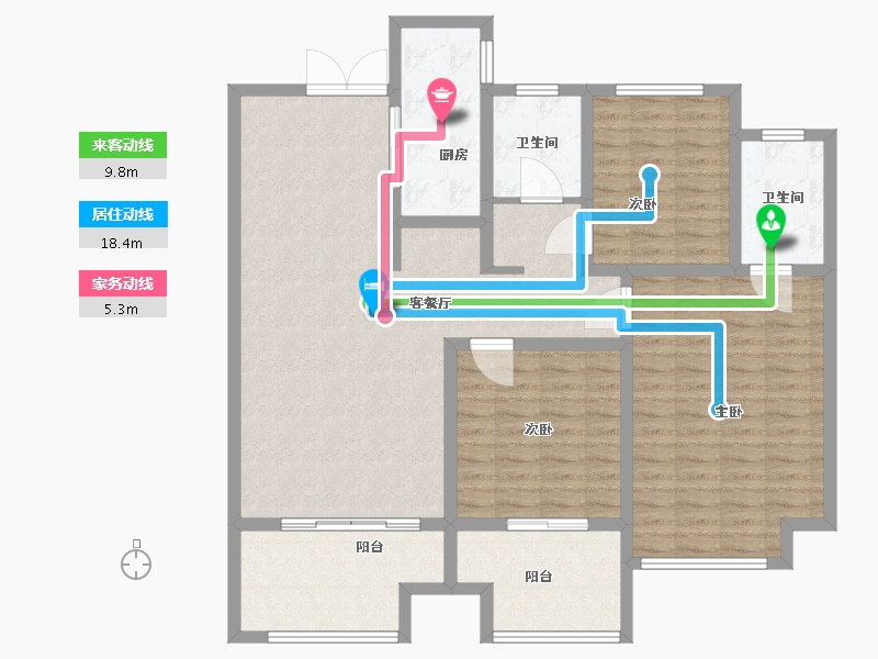 江苏省-宿迁市-泗洪县高庄花园-127.80-户型库-动静线