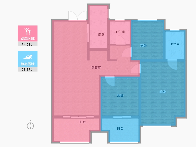 江苏省-宿迁市-泗洪县高庄花园-127.80-户型库-动静分区