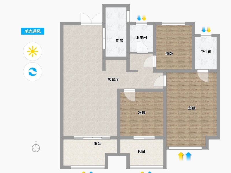 江苏省-宿迁市-泗洪县高庄花园-127.80-户型库-采光通风