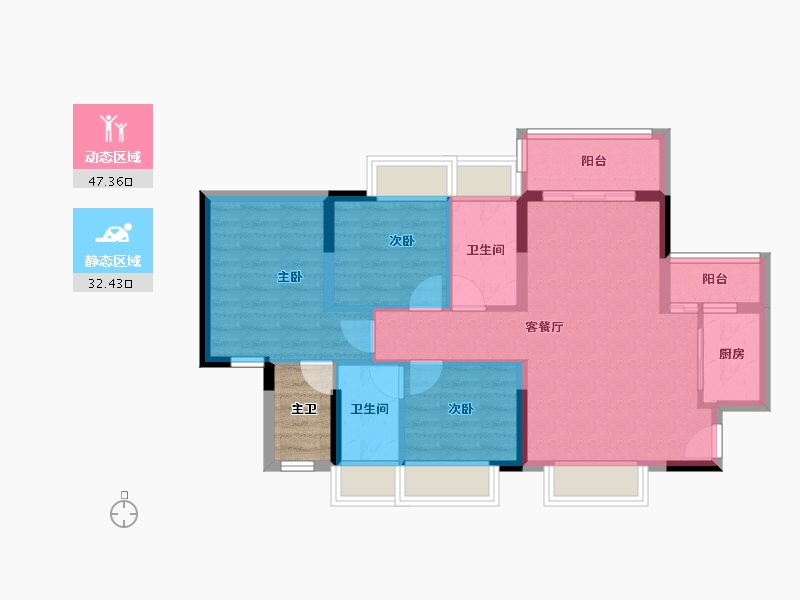 广东省-惠州市-嘉华美泉谷-74.18-户型库-动静分区