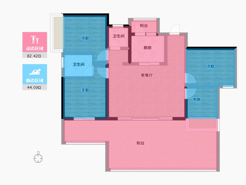 云南省-昆明市-安宁吾悦广场-113.44-户型库-动静分区