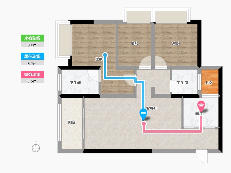 云南省-昆明市-安宁吾悦广场-72.86-户型库-动静线