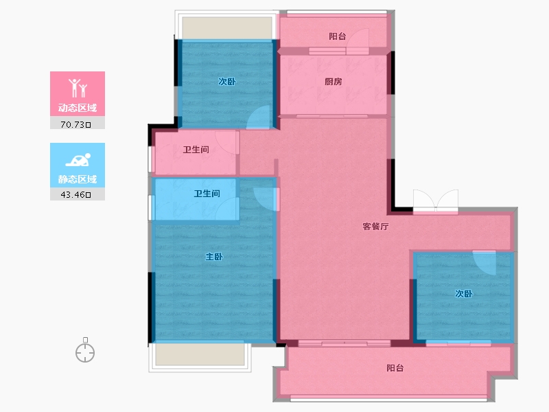 河南省-信阳市-潢川建业城2期云境-103.13-户型库-动静分区