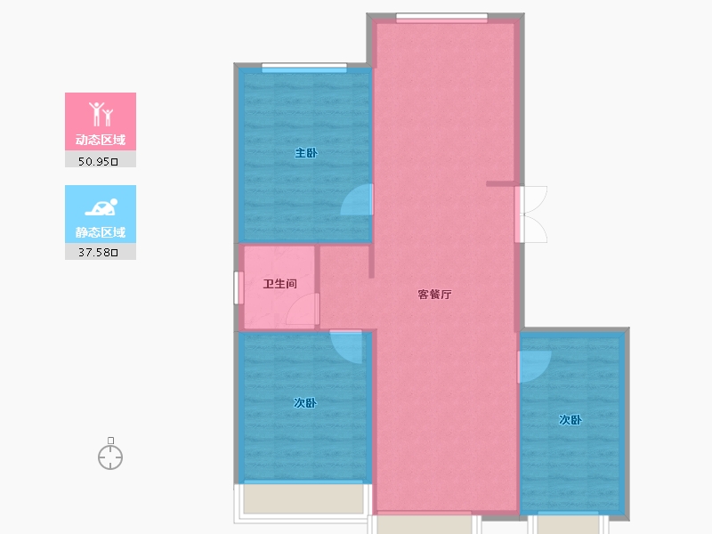 内蒙古自治区-兴安盟-龙珠新城三期-91.00-户型库-动静分区