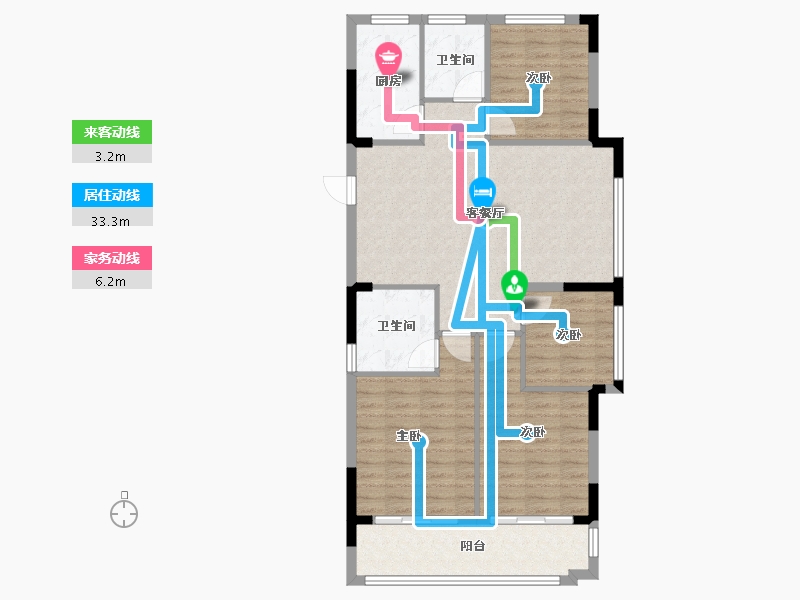 浙江省-杭州市-杭房启润学府-100.00-户型库-动静线