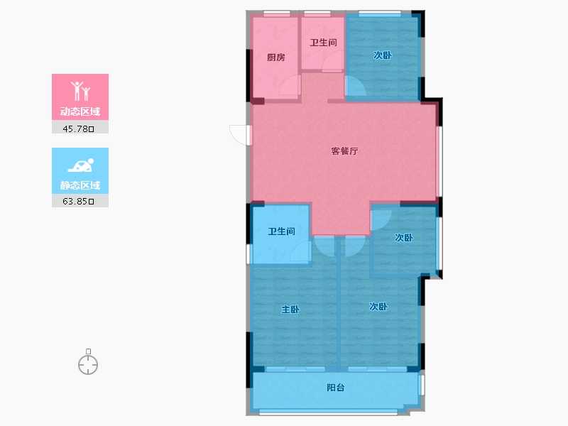 浙江省-杭州市-杭房启润学府-100.00-户型库-动静分区