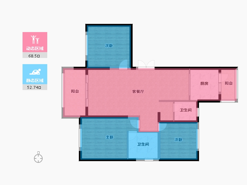 山东省-临沂市-金水河畔-8号住宅楼-109.37-户型库-动静分区