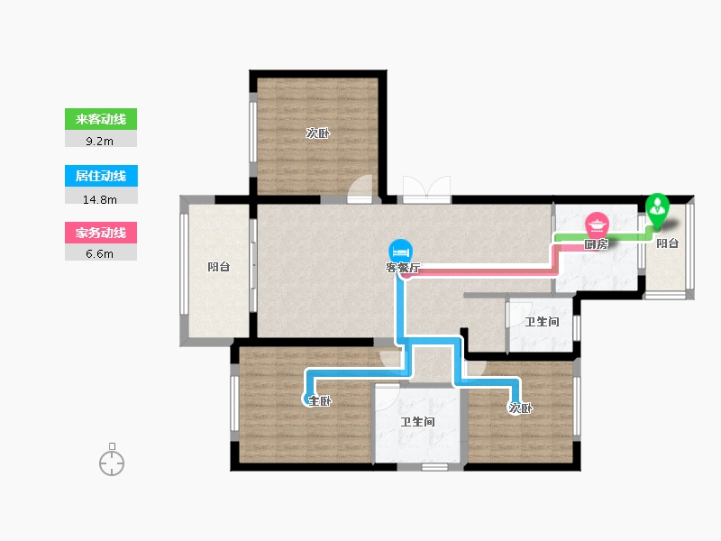 山东省-临沂市-金水河畔-8号住宅楼-109.37-户型库-动静线