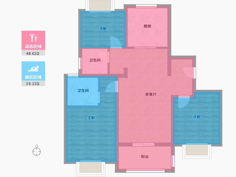 上海-上海市-保利云上浔光-77.60-户型库-动静分区