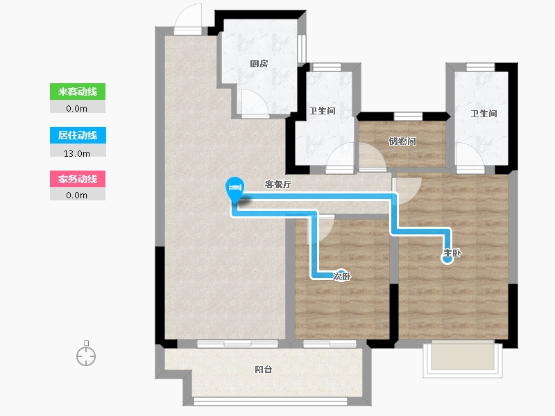 江苏省-苏州市-翰和苑-78.40-户型库-动静线