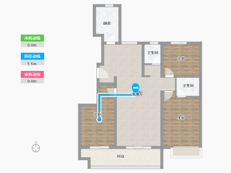 河北省-廊坊市-书香雅苑-100.98-户型库-动静线