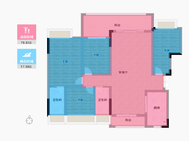 重庆-重庆市-新领域-127.05-户型库-动静分区