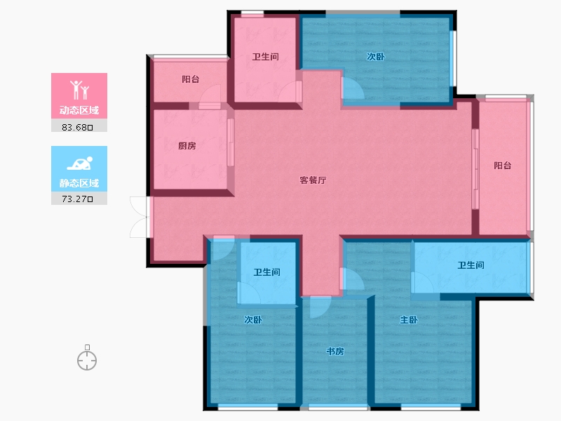 江苏省-苏州市-览月阁-140.00-户型库-动静分区