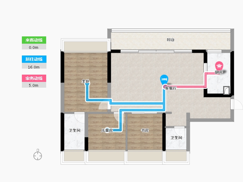 贵州省-六盘水市-新城凤凰臺-91.62-户型库-动静线