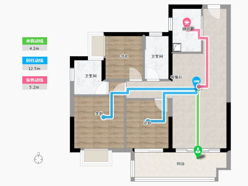 广东省-江门市-融创潭江首府-88.00-户型库-动静线