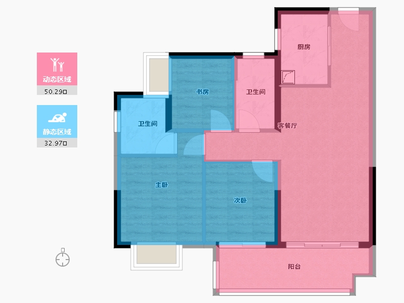 广东省-江门市-融创潭江首府-88.00-户型库-动静分区