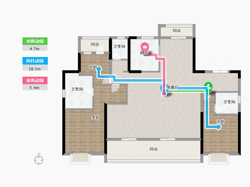 浙江省-台州市-绿城城投晓风印月-160.00-户型库-动静线